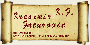 Krešimir Faturović vizit kartica